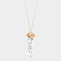 Semi Precious Stone Pendant Long Necklace