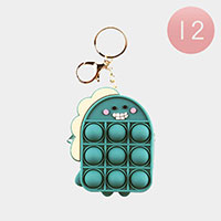 12PCS - Dinosaur Push and Pop it Fidget Toy Coin Purses / Keychains