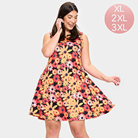 Bloom Flower Patterned A-Line Dress