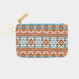 Boho Aztec Patterned ID Wallet Detachable Lanyard