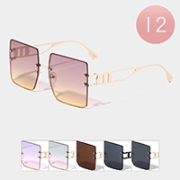 12PCS - Tinted Square Wayfarer Sunglasses