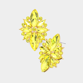 Marquise Crystal Floral Evening Earrings