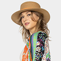 Colored Chain Band Panama Sun Hat