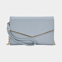 Envelope Wallet on Chain Wristlet Clutch / Crossbody Bag