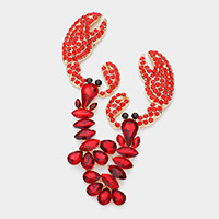 Multi Stone Lobster Dangle Evening Earrings