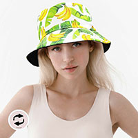 Banana Leaf Patterned Reversible Bucket Hat