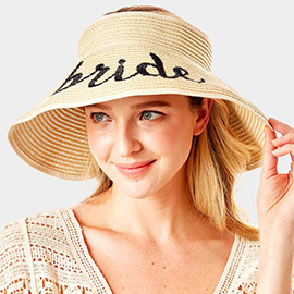 bride Message Roll Up Foldable Visor Sun Hat