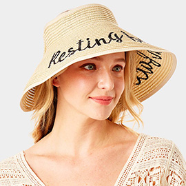 Resting beach face Message Roll Up Foldable Visor Sun Hat