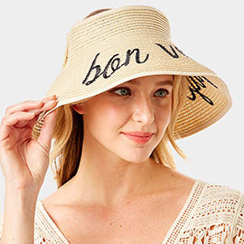 bon voyage Message Roll Up Foldable Visor Sun Hat