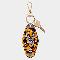 LIFE is Better WITH A dog Message Celluloid Acetate Tortoise Keychain
