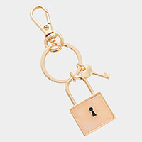 Semi Precious Lock Keychain