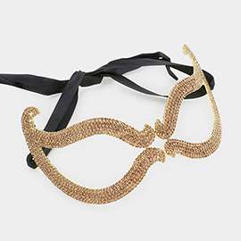 Rhinestone Pave Cat Eye Masquerade Mask
