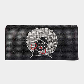 Bling Afro Girl Evening Clutch / Crossbody Bag