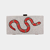 Bling Snake Rectangle Evening Clutch / Crossbody Bag