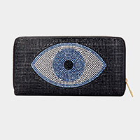 Bling Evil Eye Zipper Wallet