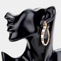 Stone Embellished Enamel Snake Earrings