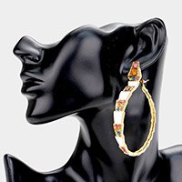 Stone Embellished Enamel Snake Earrings