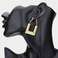 Metal Half Rectangle Pin Catch Earrings