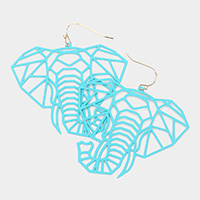 Cut Out Brass Meta Elephant Dangle Earrings