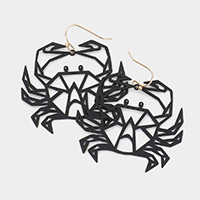Cut Out Brass Metal Crab Dangle Earrings