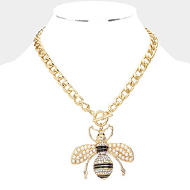 Honey Bee Pendant Toggle Necklace