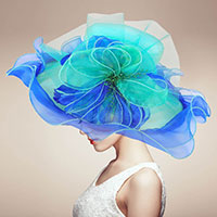 Flower Accented Double Layered Organza Hat