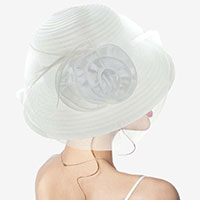 Flower Feather Accented Dressy Hat