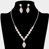 Marquise Accented Rhinestone Necklace
