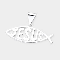 JESUS Message Metal Ichthys Pendant