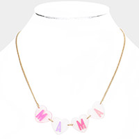 MAMA Message Glittered Lucite Heart Link Necklace