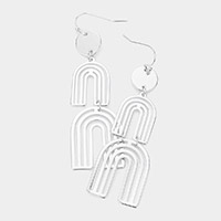 Metal Double Rainbow Link Dangle Earrings