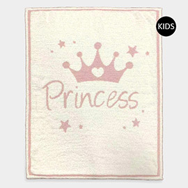 Princess Message Crown Printed Kids Throw Blanket
