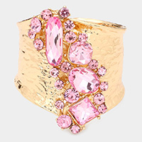 Multi Stone Embellished Hinged Bracelet