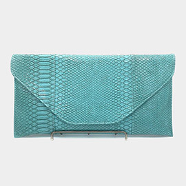 Snake Skin Patterned Envelope Clutch / Shoulder Bag