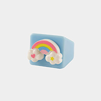 Rainbow Accented Resin Ring