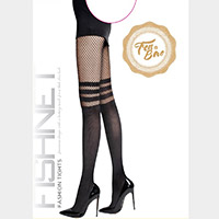 Striped Fishnet Pantyhose Tights