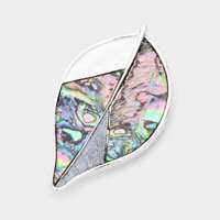 Abalone Colored Metal Leaf Magnetic Brooch