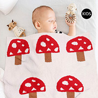 Mushroom Patterned Kids Blanket