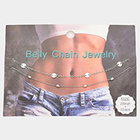 Metal Disc Link Double Layered Belly Chain Jewelry