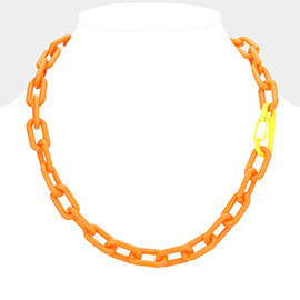 Resin Open Oval Link Necklace