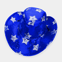 LED Light Up American USA Flag Sequin Cowboy Hat