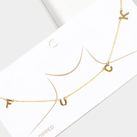 Gold Dipped Metal FXXK Message Pendant Necklace