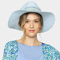 Aztec Band Straw Panama Sun Hat