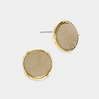 Round Faux Druzy Stone Stud Earrings