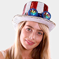 Sequin American USA Flag Goggle Hat