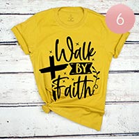 6PCS - Assorted Size Walk BY Faith Cross Graphic T-shirts