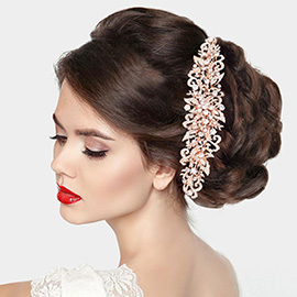 Stone Embellished Flower Cluster Bun Wrap Headpiece