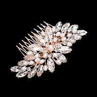 Pearl Embellished Marquis Stone Cluster Hair Comb