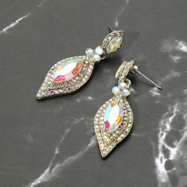 Marquise Stone Accented Dangle Evening Earrings