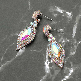 Marquise Stone Accented Dangle Evening Earrings